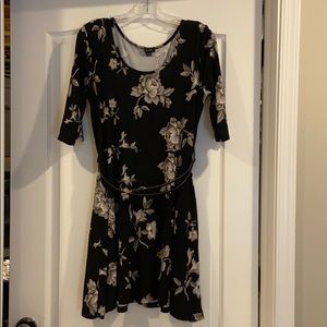3/4 length sleeves black dress